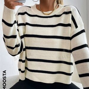 Black and White Striped Sweater